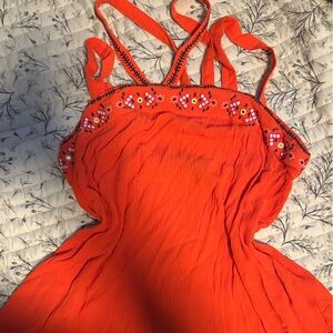 Torrid Orange Embroidered Tank Top